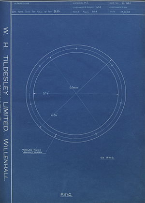 Barrowfield Leather Co  Ring WH Tildesley Forging Technical Drawing