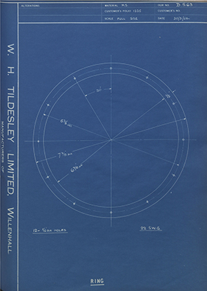 Barrowfield Leather Co  Ring WH Tildesley Forging Technical Drawing