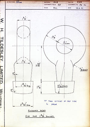 Barzillai Hingley & Sons LTD 1 3/8 Pin Eye for 1 3/8