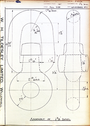 Barzillai Hingley & Sons LTD 1 3/8 Swivel Assembly of 1 3/8