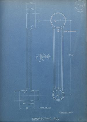 Barzillai Hingley & Sons LTD 119 Connecting Rod WH Tildesley Forging Technical Drawing