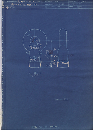 Barzillai Hingley & Sons LTD  Eye for 3/4 Swivel WH Tildesley Forging Technical Drawing