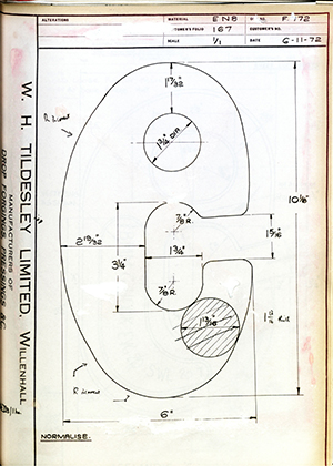 Barzillai Hingley & Sons LTD   WH Tildesley Forging Technical Drawing