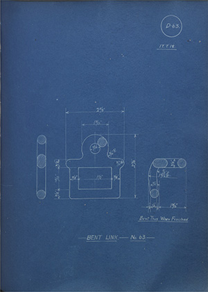 Bent Link - No63 WH Tildesley Forging Technical Drawing