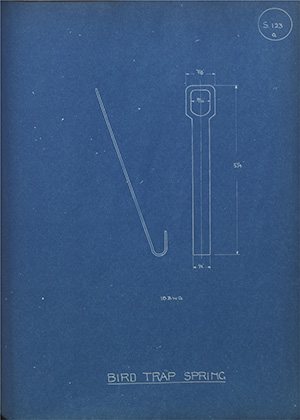 Bird Trap Spring WH Tildesley Forging Technical Drawing