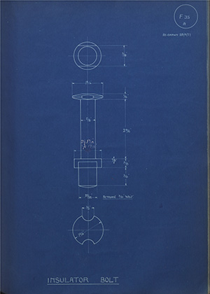 Blackwells Electrical Supplies Ltd Insulator Bolt WH Tildesley Forging Technical Drawing