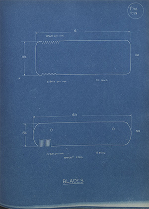 Blades WH Tildesley Forging Technical Drawing