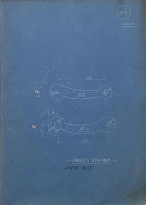 Bradoon Stamping - Centre Butt WH Tildesley Forging Technical Drawing