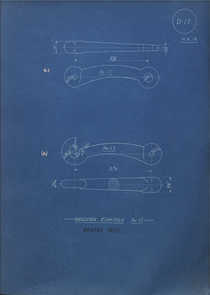 Bradoon Stamping - No17 - Centre Butt WH Tildesley Forging Technical Drawing