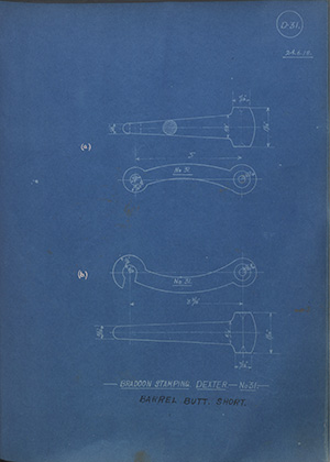 Bradoon Stamping - Dexter - No31 WH Tildesley Forging Technical Drawing