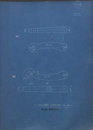 Bradoon Stamping - No36 - Plain Snaffle WH Tildesley Forging Technical Drawing