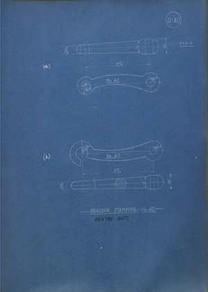 Bradoon Stamping - No40 - Centre Butt WH Tildesley Forging Technical Drawing