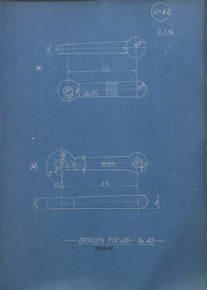 Bradoon Stamping - No43 - Square WH Tildesley Forging Technical Drawing