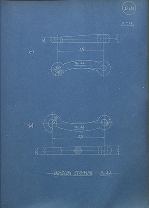 Bradoon Stamping - No44 WH Tildesley Forging Technical Drawing