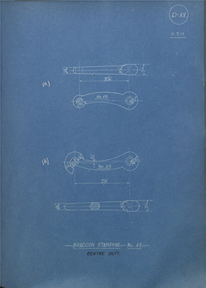 Bradoon Stamping - No48 - Centre Butt WH Tildesley Forging Technical Drawing