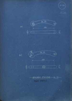 Bradoon Stamping - No70 - Plain Snaffle WH Tildesley Forging Technical Drawing