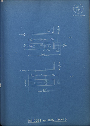 Bridges for Run Traps WH Tildesley Forging Technical Drawing