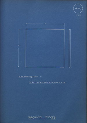 British Celanese Ltd Packing Pieces WH Tildesley Forging Technical Drawing