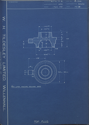 British Oxygen Co LTD 50648 Top Lug WH Tildesley Forging Technical Drawing