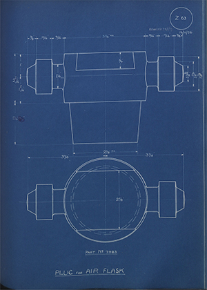 British Oxygen Co LTD 7983 Plug for Air Flasks WH Tildesley Forging Technical Drawing