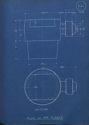 British Oxygen Co LTD 7984 Plug for Air Flasks WH Tildesley Forging Technical Drawing