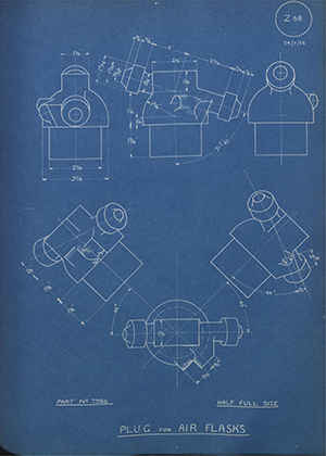 British Oxygen Co LTD 7986 Plug for Air Flasks WH Tildesley Forging Technical Drawing