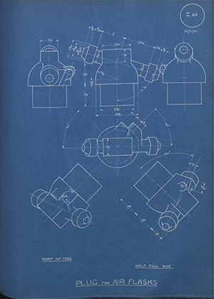 British Oxygen Co LTD 7986 Plug for Air Flasks WH Tildesley Forging Technical Drawing