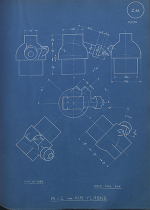 British Oxygen Co LTD 7987 Plug for Air Flasks WH Tildesley Forging Technical Drawing