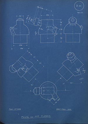 British Oxygen Co LTD 7988 Plug for Air Flasks WH Tildesley Forging Technical Drawing