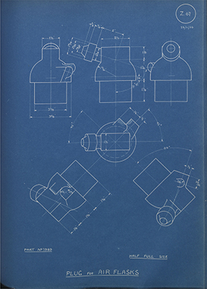 British Oxygen Co LTD 7989 Plug for Air Flasks WH Tildesley Forging Technical Drawing