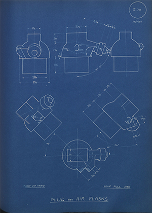 British Oxygen Co LTD 7990 Plug for Air Flasks WH Tildesley Forging Technical Drawing