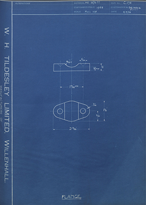 British Oxygen Co LTD DA1483/4 / 56807 Flange WH Tildesley Forging Technical Drawing