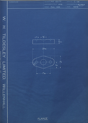 British Oxygen Co LTD DA1483/5 / 56808 Flange WH Tildesley Forging Technical Drawing