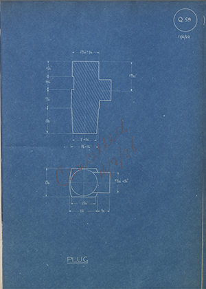 British Oxygen Co LTD  Plug WH Tildesley Forging Technical Drawing