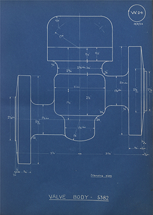 British Oxygen Co LTD  Valve Body - 5382 WH Tildesley Forging Technical Drawing