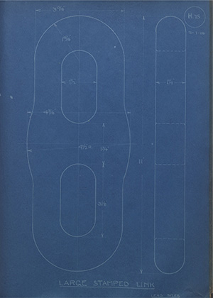 British Ropes Ltd Large Stamped Link WH Tildesley Forging Technical Drawing