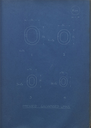 British Ropes Ltd Pressed Galvanised Links WH Tildesley Forging Technical Drawing