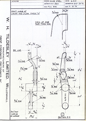 British United Shoe Machinery Co 615-367E WH Tildesley Forging Technical Drawing