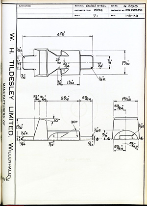 British United Shoe Machinery Co IPO2292C WH Tildesley Forging Technical Drawing