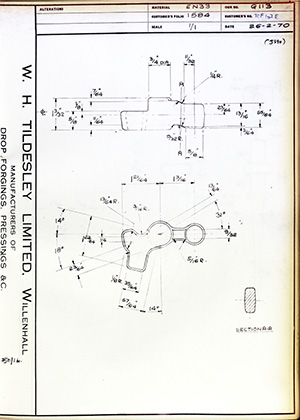 British United Shoe Machinery Co TCF102E WH Tildesley Forging Technical Drawing