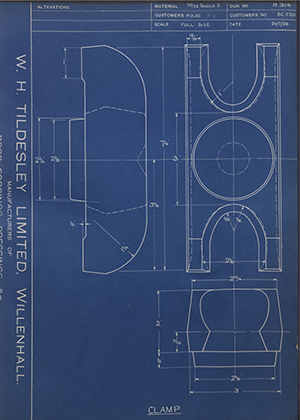 Brodie Brush Co LTD SC520 Clamp WH Tildesley Forging Technical Drawing