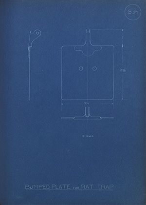 Bumped Plate for Rat Trap WH Tildesley Forging Technical Drawing