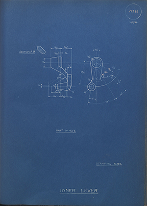 Burman & Sons LTD 42-E Inner Lever WH Tildesley Forging Technical Drawing