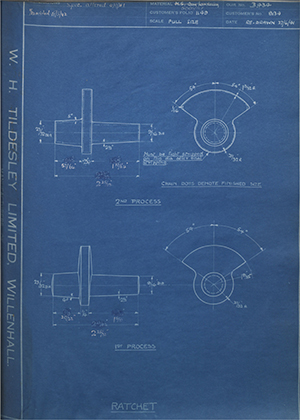 Burman & Sons LTD 8134 Ratchet WH Tildesley Forging Technical Drawing