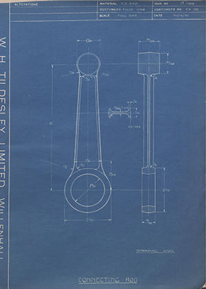 Burman & Sons LTD CX.98 Connecting Rod WH Tildesley Forging Technical Drawing