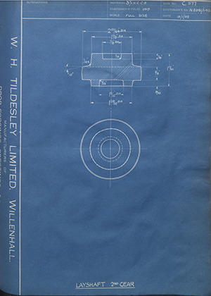 Burman & Sons LTD N8041/1-48 Layshaft 2nd Gear WH Tildesley Forging Technical Drawing