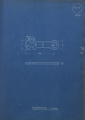 Burton Delingpole & Co Fastening - Large WH Tildesley Forging Technical Drawing