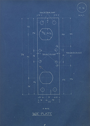 Burton Delingpole & Co Side Plate WH Tildesley Forging Technical Drawing