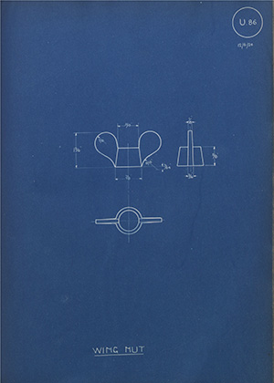 Burton Delingpole & Co Wing Nut WH Tildesley Forging Technical Drawing