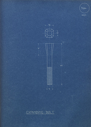 Butler Brothers Expanding Bolt WH Tildesley Forging Technical Drawing